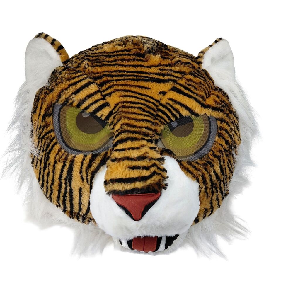 Tiger Head Dan Dee Mascot Furry Mask Adult Costume Cosplay Mask Plush Hallloween